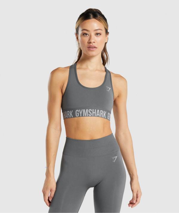 Damske Športové Podprsenky Gymshark Fit Seamless Tmavo Siva | KB1860927